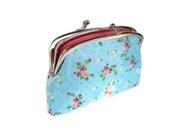 cath kidston blue floral purse